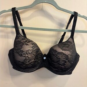 Victoria's Secret Black Floral Lace Bra